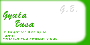 gyula busa business card